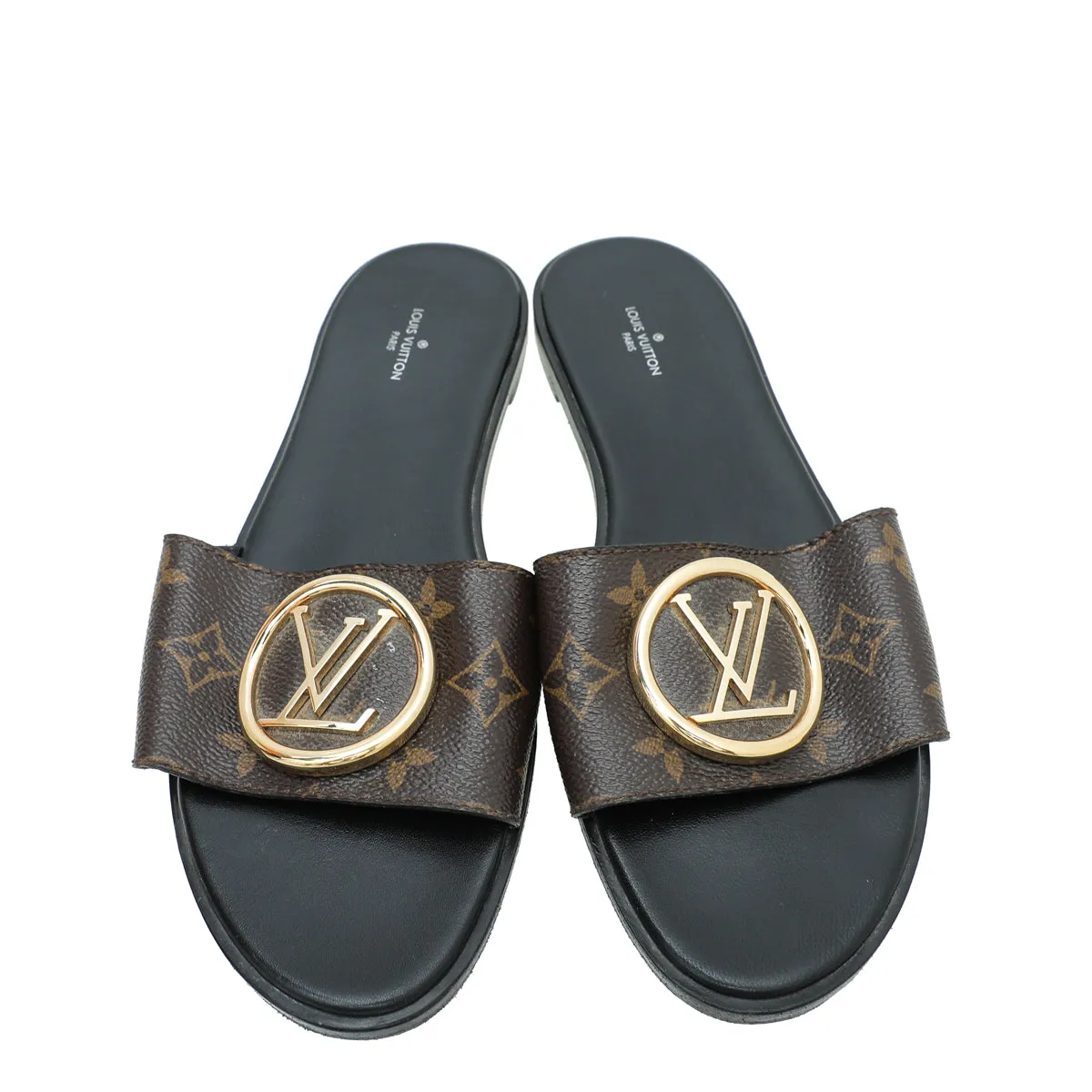 Louis Vuitton Monogram Lock It Flat Mules 41 Liberty Flat Shoes