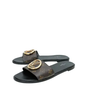 Athletic Shoes For Wide Feet Louis Vuitton Monogram Lock It Flat Mules 41