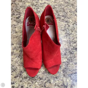 Ankle Boots With Wooden Heel Boots Ankle Heels By Fergalicious In Red, Size: 8