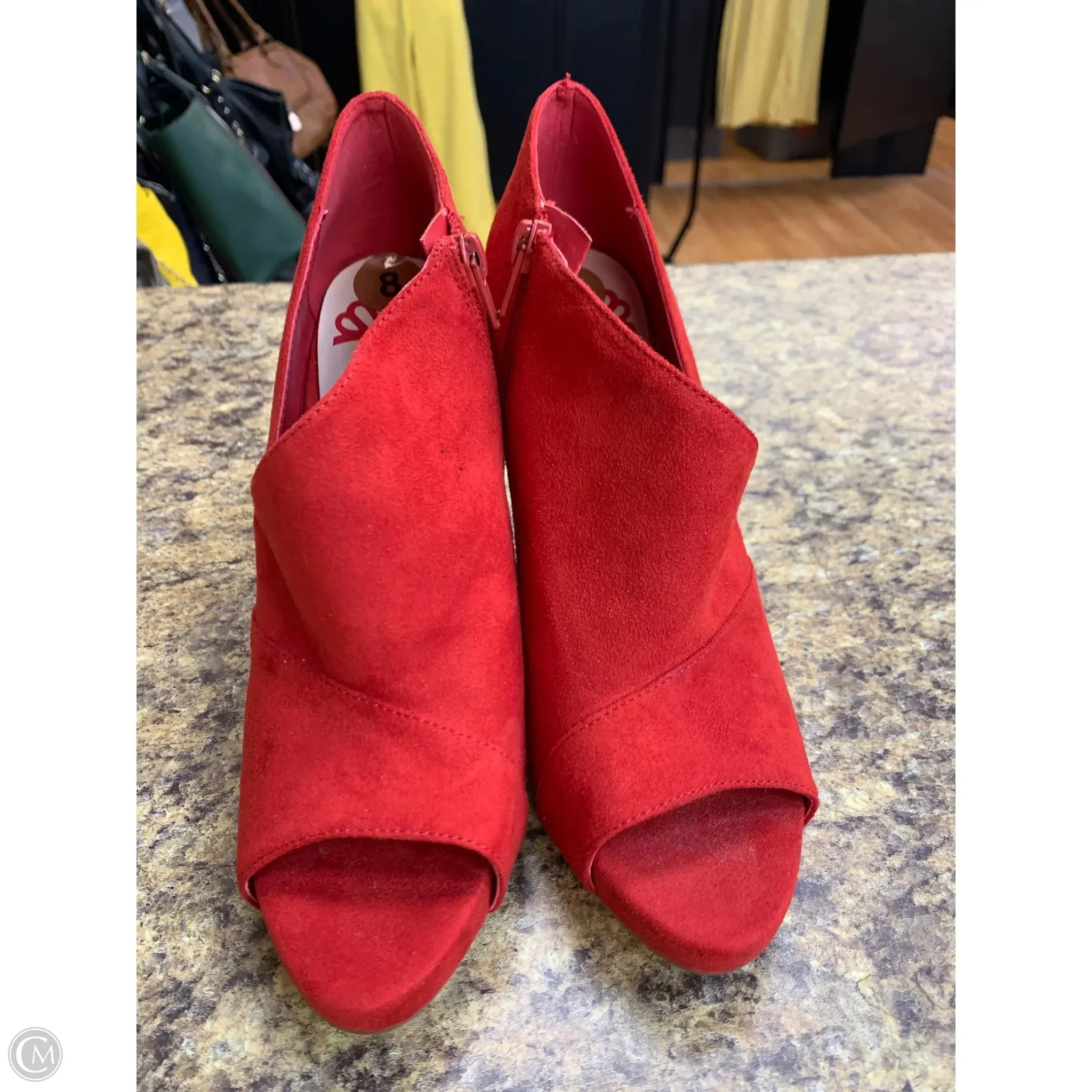 Boots Ankle Heels By Fergalicious In Red, Size: 8 Heeled Ankle Boots Size 5