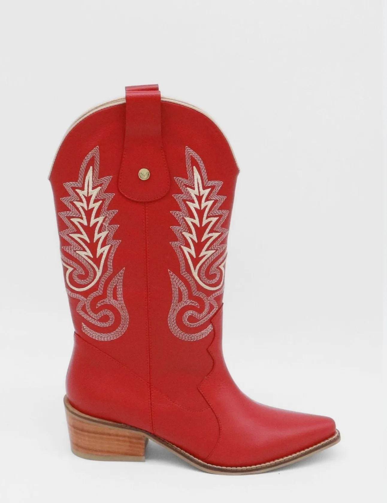 Show Boots Loyal western cowboy boots in red leather women's shoes