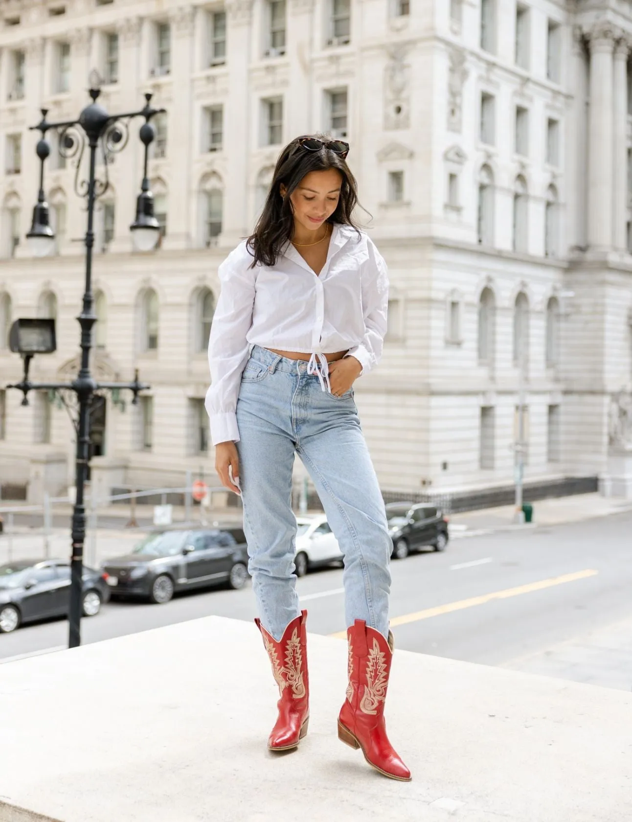 Brown Ankle Boots With Heel Loyal western cowboy boots in red leather women's shoes