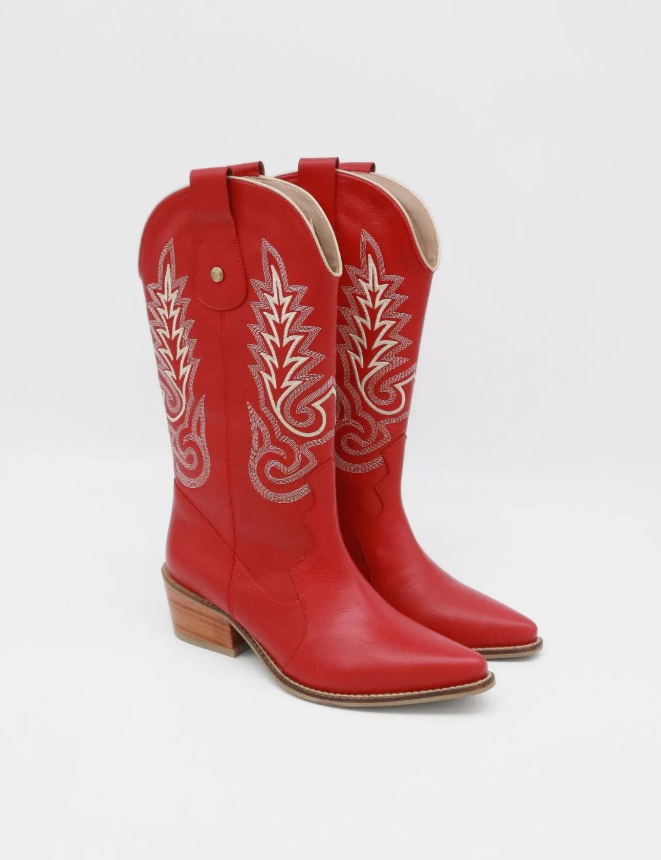 Sperry Boots Loyal western cowboy boots in red leather women's shoes