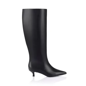Lucila Knee High Boots - Black Comfortable Combat Boots