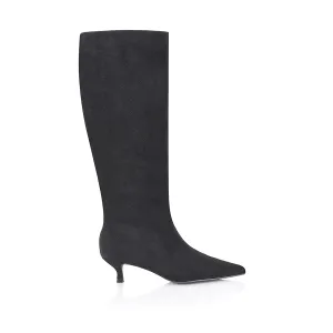 Lucila Knee High Boots - Black Micro Boots For Cowgirls