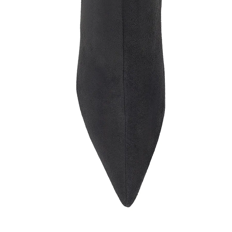 Lucila Knee High Boots - Black Micro Tactical Waterproof Boots