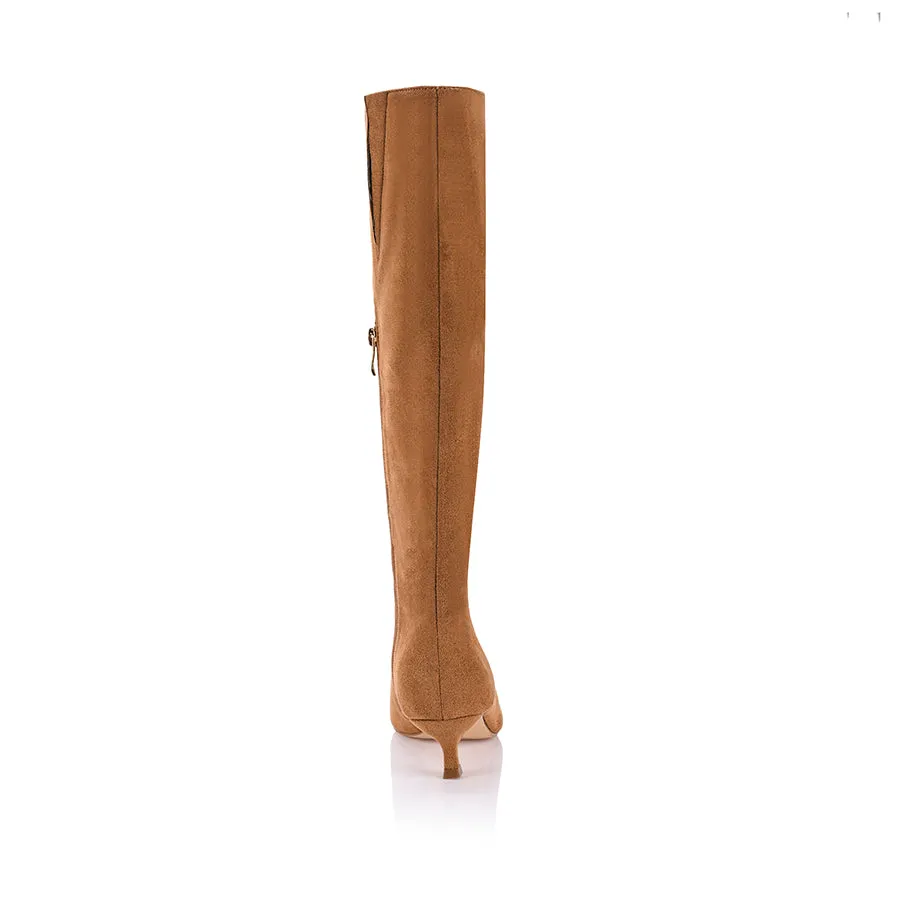 Insulated Steel Toe Work Boots Lucila Knee High Boots - Tan Micro