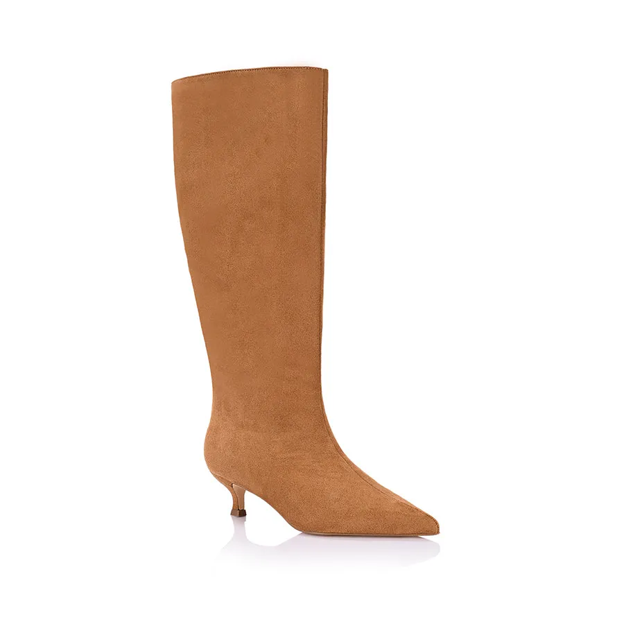 Lucila Knee High Boots - Tan Micro Walking Boots Medical