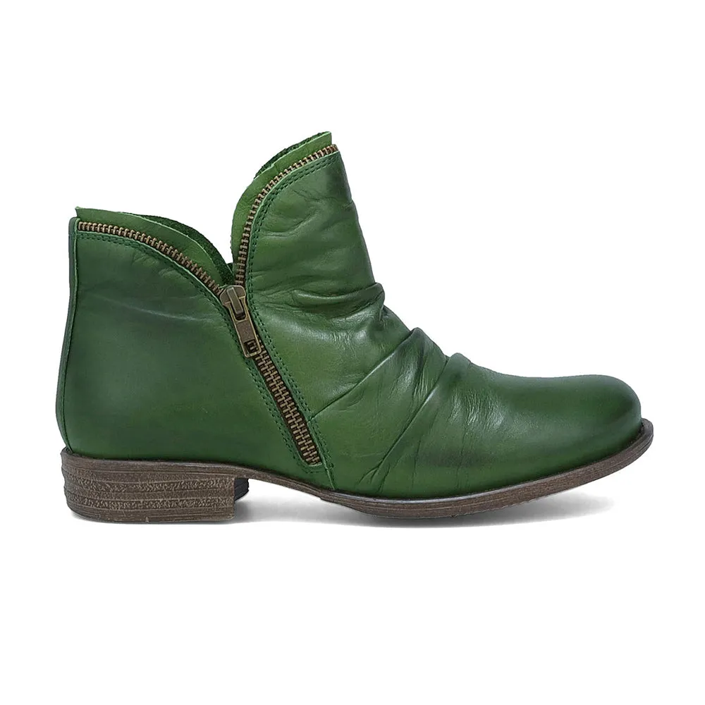 Luna Ruched Ankle Boot Zip Up Boots