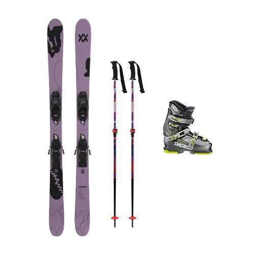 El Vaquero Boots Volkl Kids' Revolt Jr Sport Ski Package