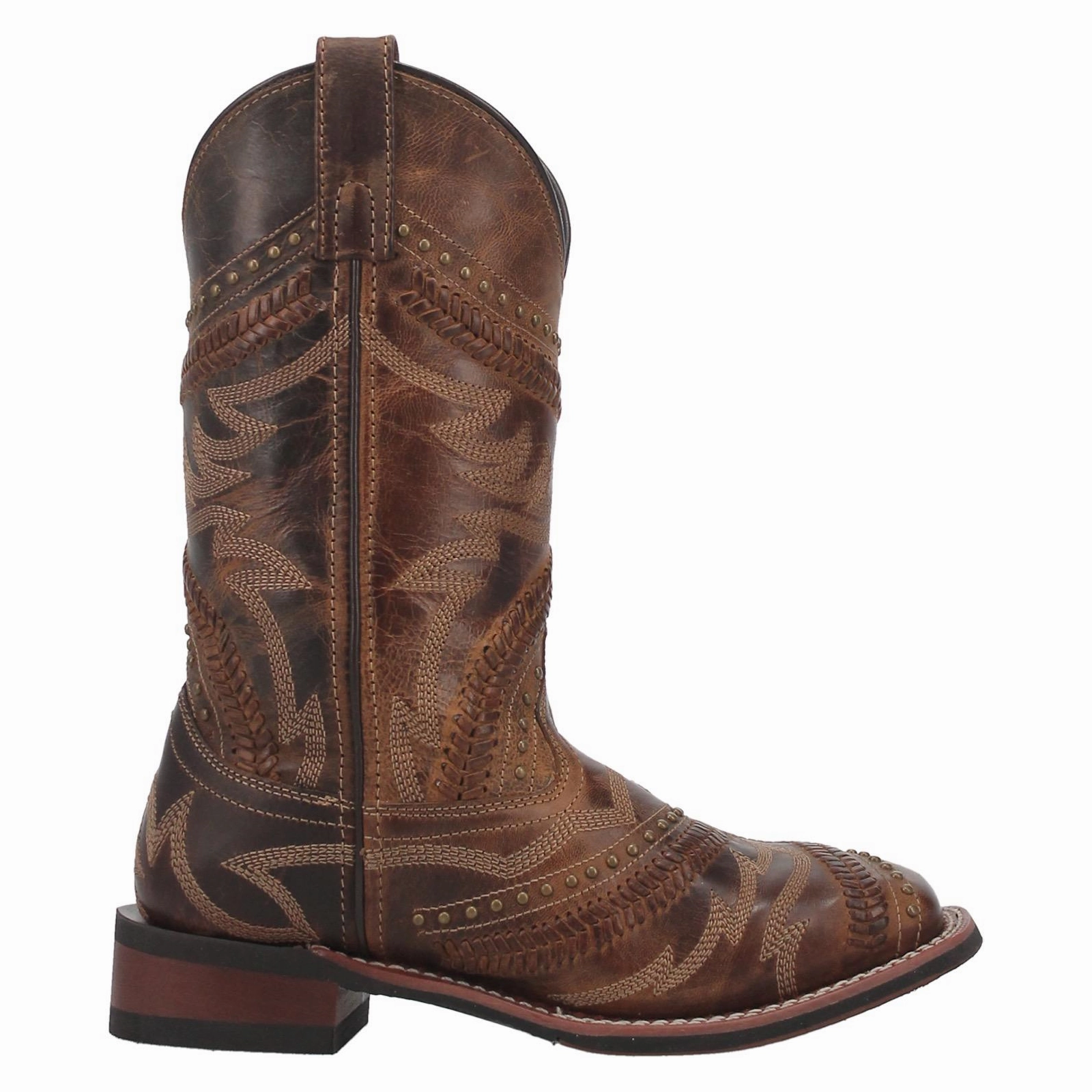Snakeskin Cowboy Boots Laredo Ladies Charli Square Toe Tan Pull On Western Boots 5893