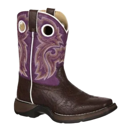 Durango Youth Girl's Lil Durango Purple & Brown Western Boots BT386 Winter Leather Boots