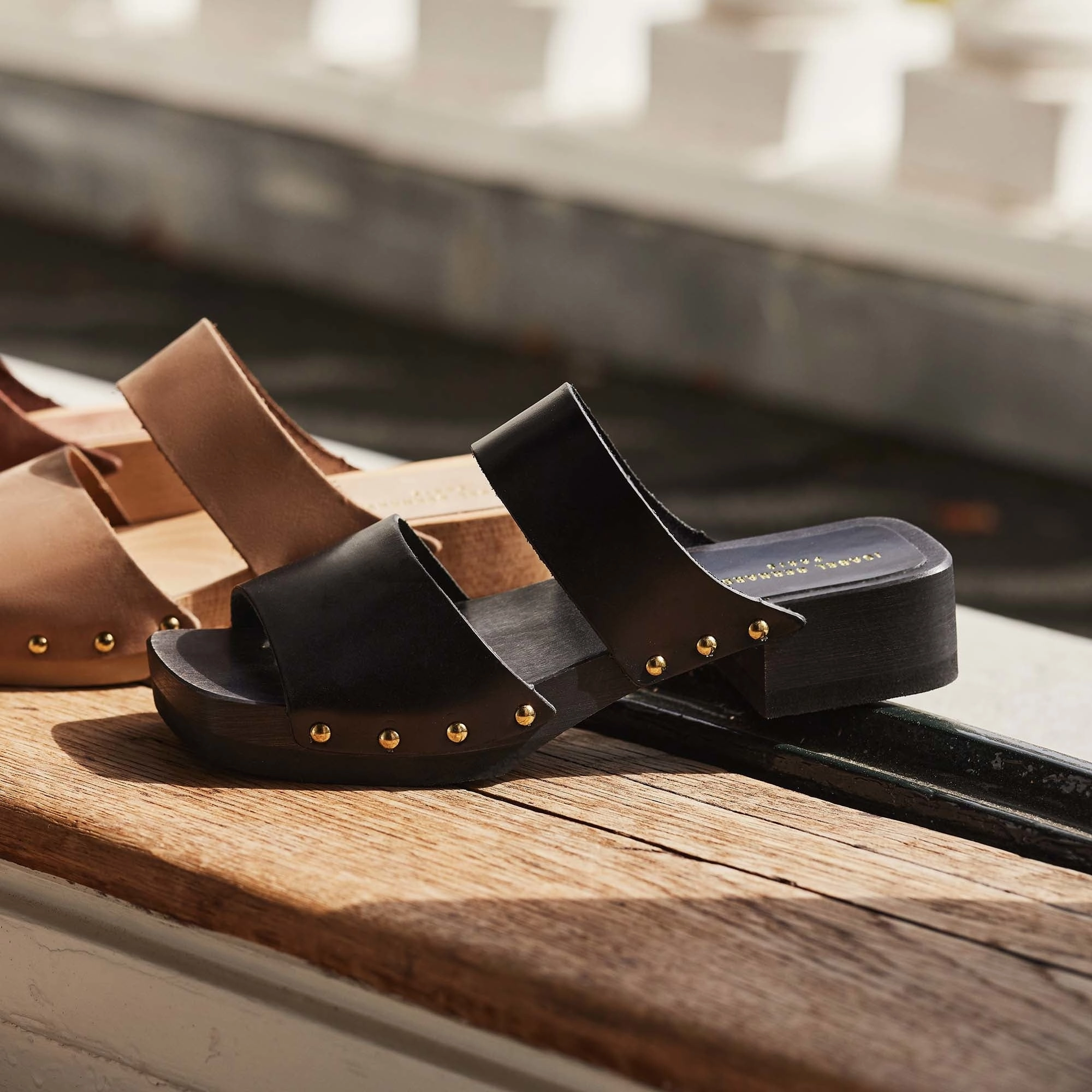 Vendme Carmen black calfskin leather clogs Top Rated Rain Boots