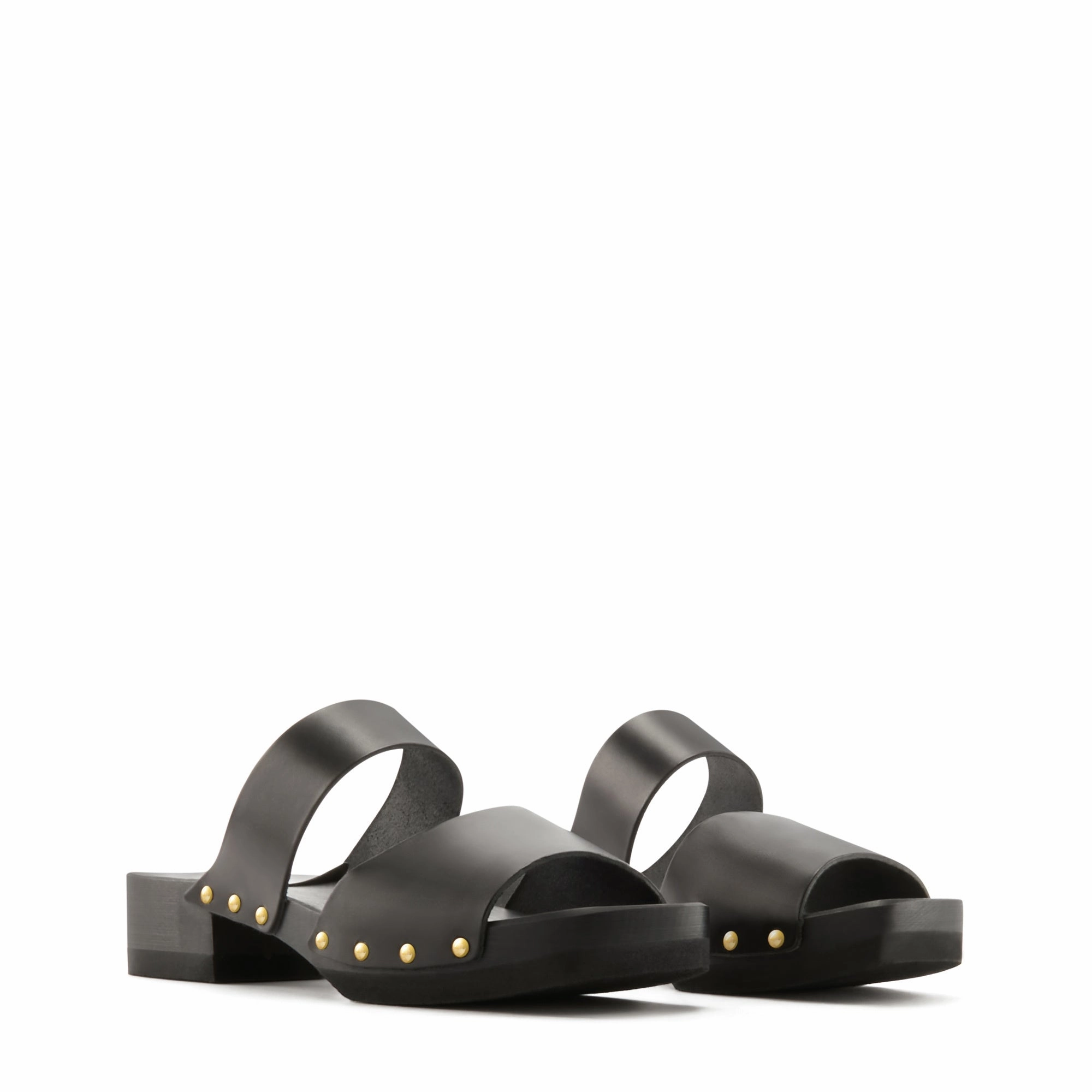 Vendme Carmen black calfskin leather clogs Cutter Toe Boots