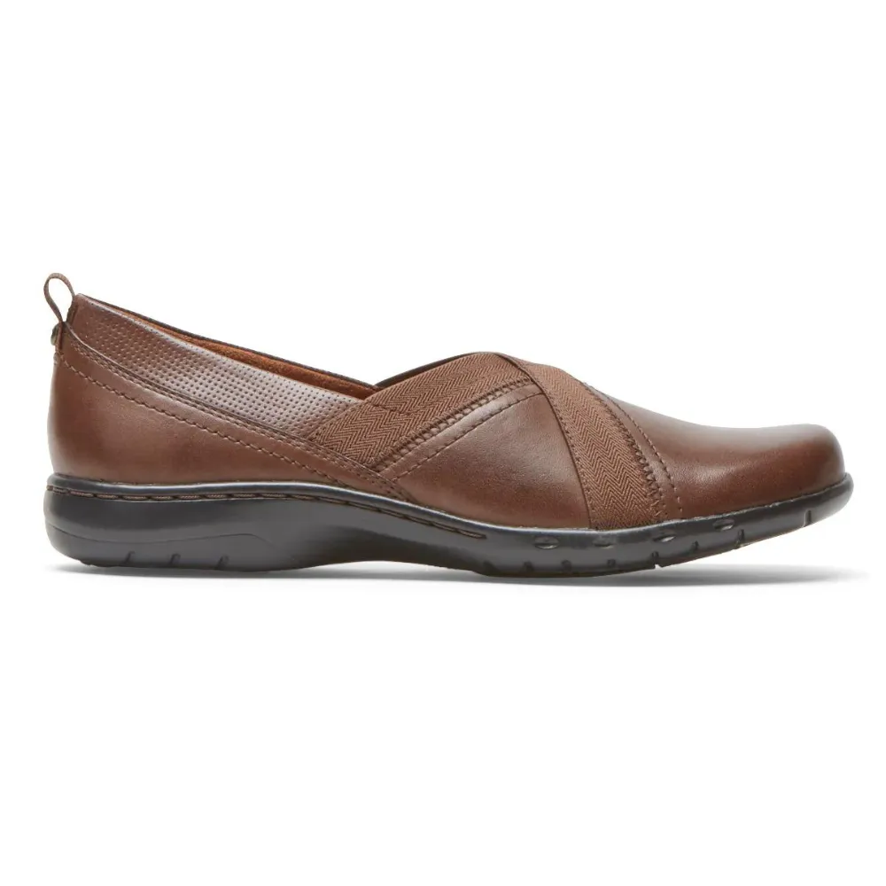 Colorful Slip On Shoes Cobb Hill Penfield Brown Leather Slip-On (Women's)