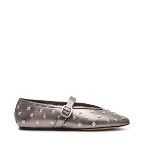 Archer Flat Shoe PEWTER LEA Formal Wear With Flat Shoes