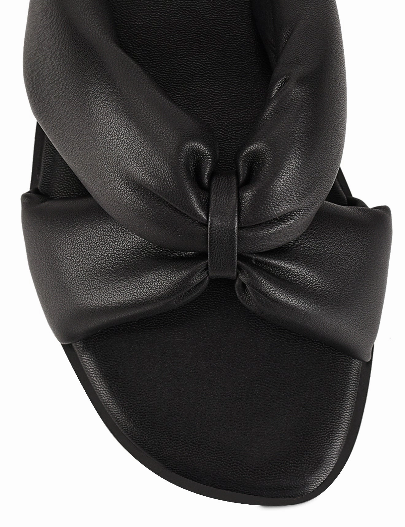 Dress Shoes With Arch Support Madeline Flat Slides - Black Leather