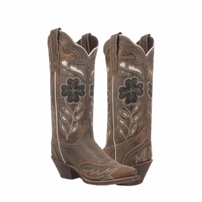 Laredo Ladies Zuri Snip Toe Brown Western Boots 54268-BN Brown Flat Boots
