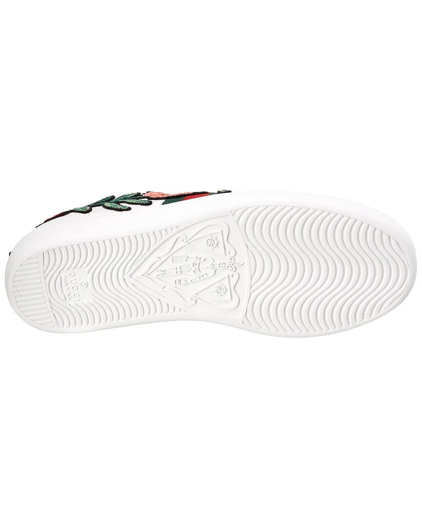 Gucci Ace Embroidered Leather Sneaker Women Dress Sneakers