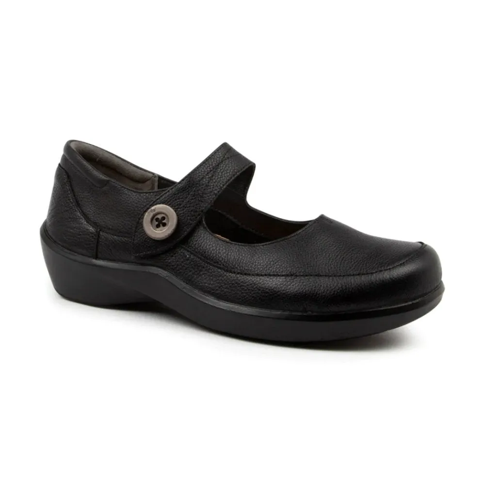 Ziera Shoes Women's Gloria Comfort Mary Jane - Black Leather Moreschi Loafers