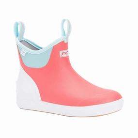 Flat And Boots XTRATUF Ladies Yulex Ankle Deck Eco Coral Pull On Boots XWAB7EC