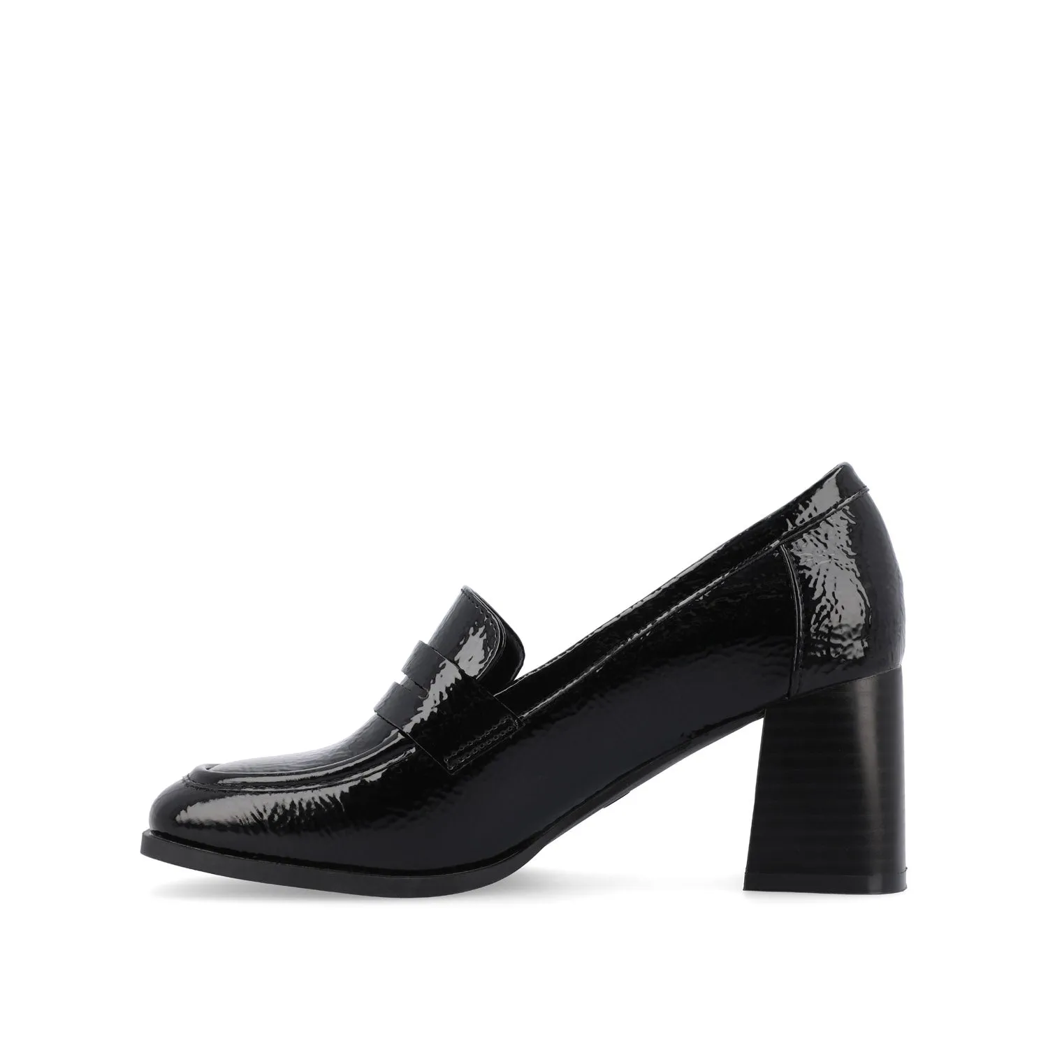 MALLEAH BLOCK HEEL LOAFERS IN WIDE Slip In Loafers