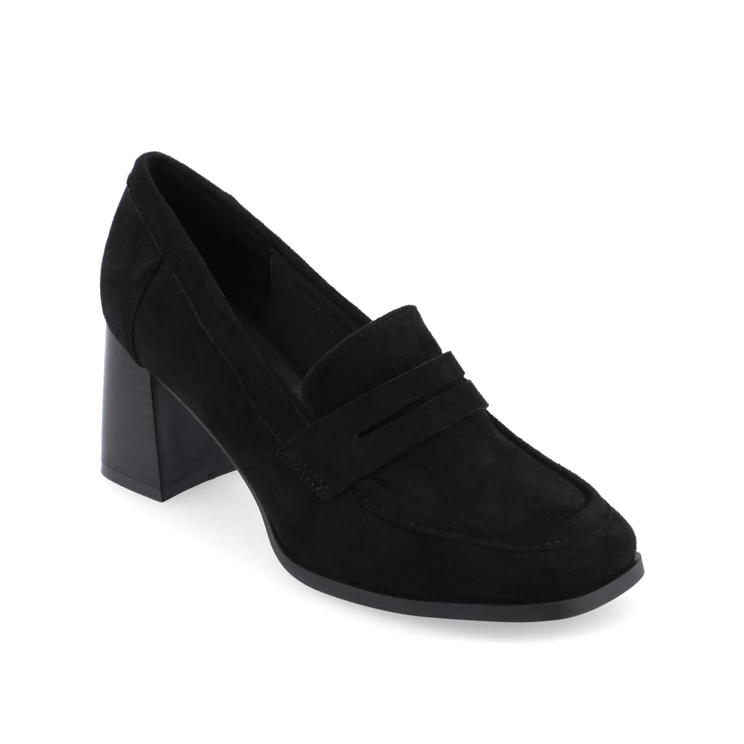 MALLEAH BLOCK HEEL LOAFERS IN WIDE Light The Way Leather Loafers