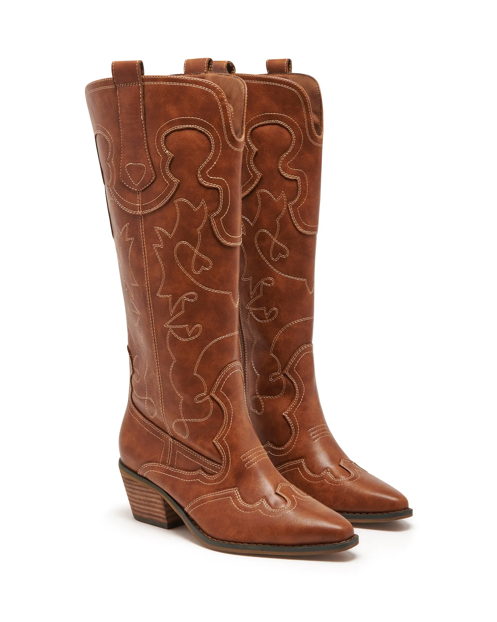 Knee Boots Stiletto Malvin Cowboy Boot Tan Burnished