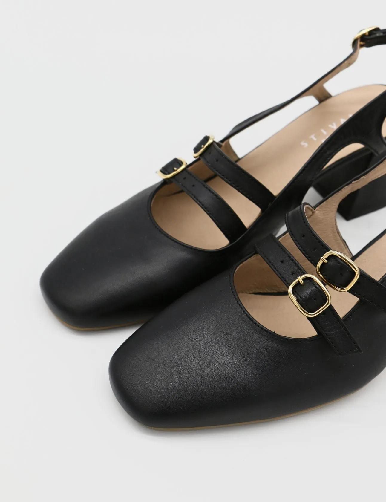 Marie mary janes in black leather womens shoes Slip On Work Shoes Steel Toe