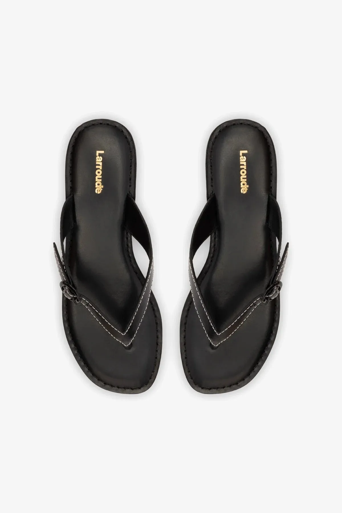 Mary Kate Flat Sandal In Black Leather Shoes Extremely Flat Feet
