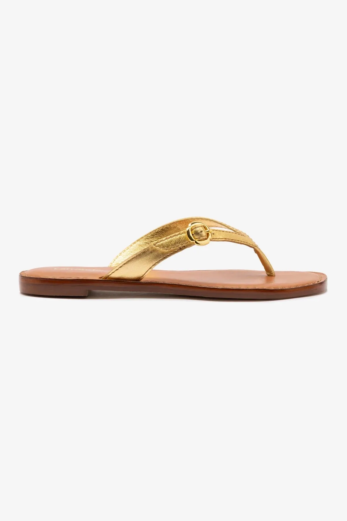 Mary Kate Flat Sandal In Gold Metallic Leather Flat 1.0 Mountain Bike Shoes