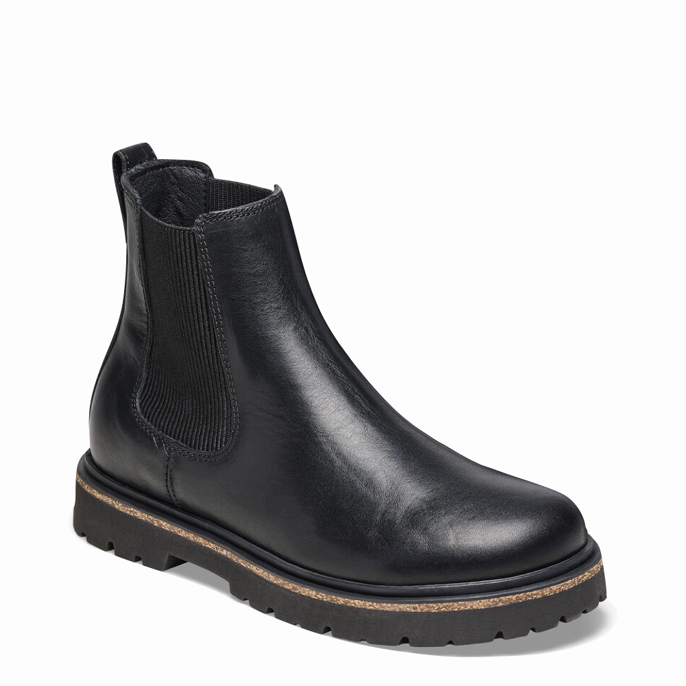 Flat Boots Birkenstock Women's Highwood Leather Pull On Chelsea Boot in Black