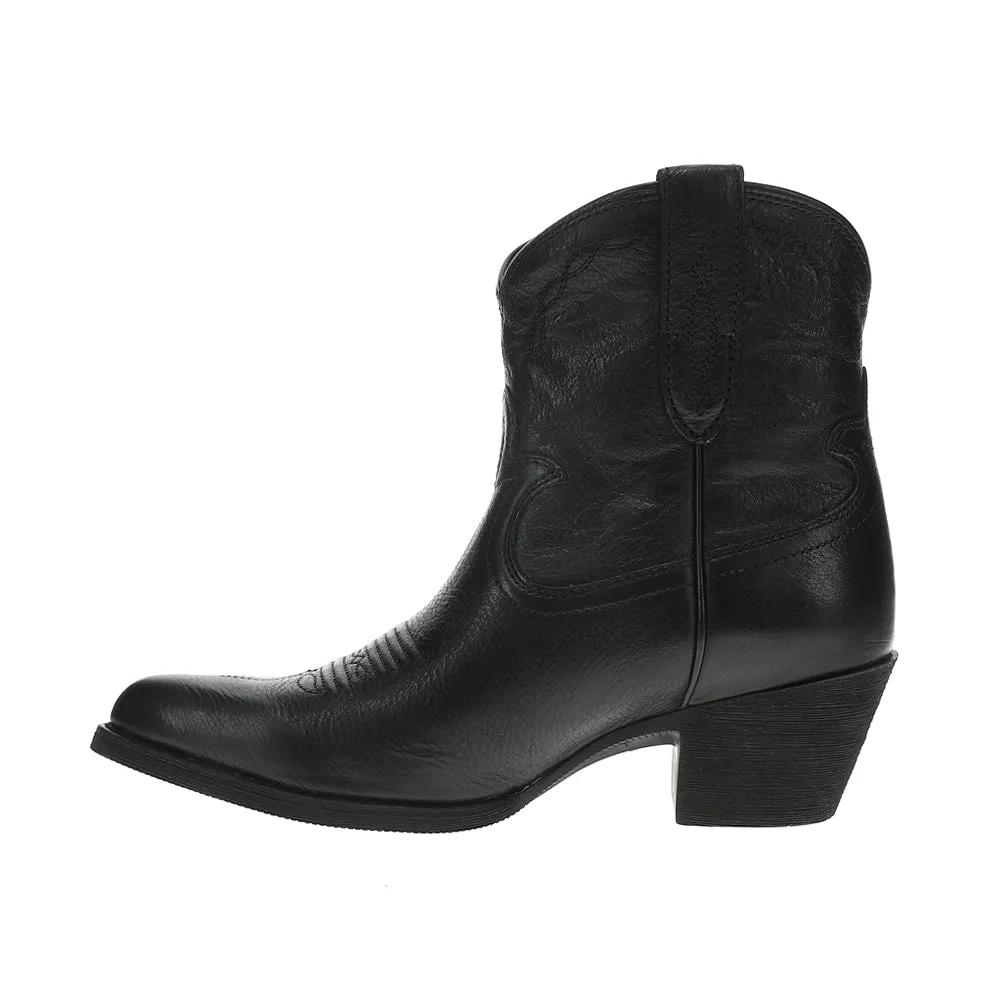 Dress With Army Boots Maggie Embroidered Pointed Toe Cowboy Booties