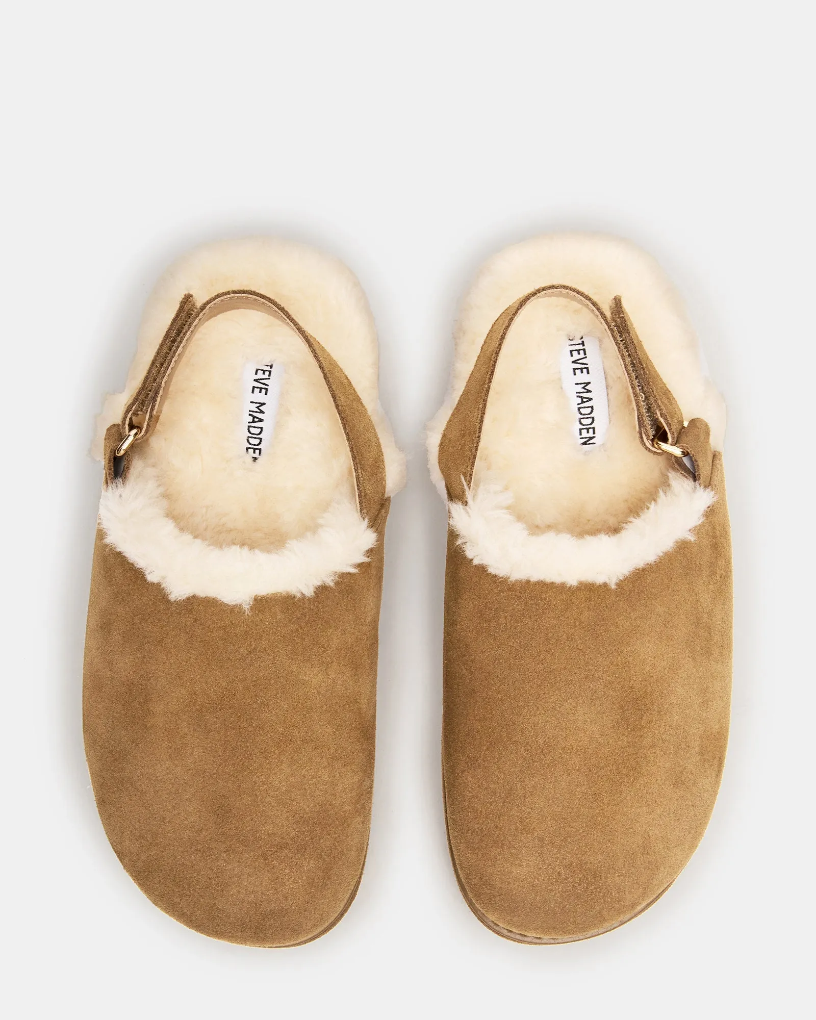 Rubber Flat Shoes MELLOW FAUX FUR COGNAC SUEDE