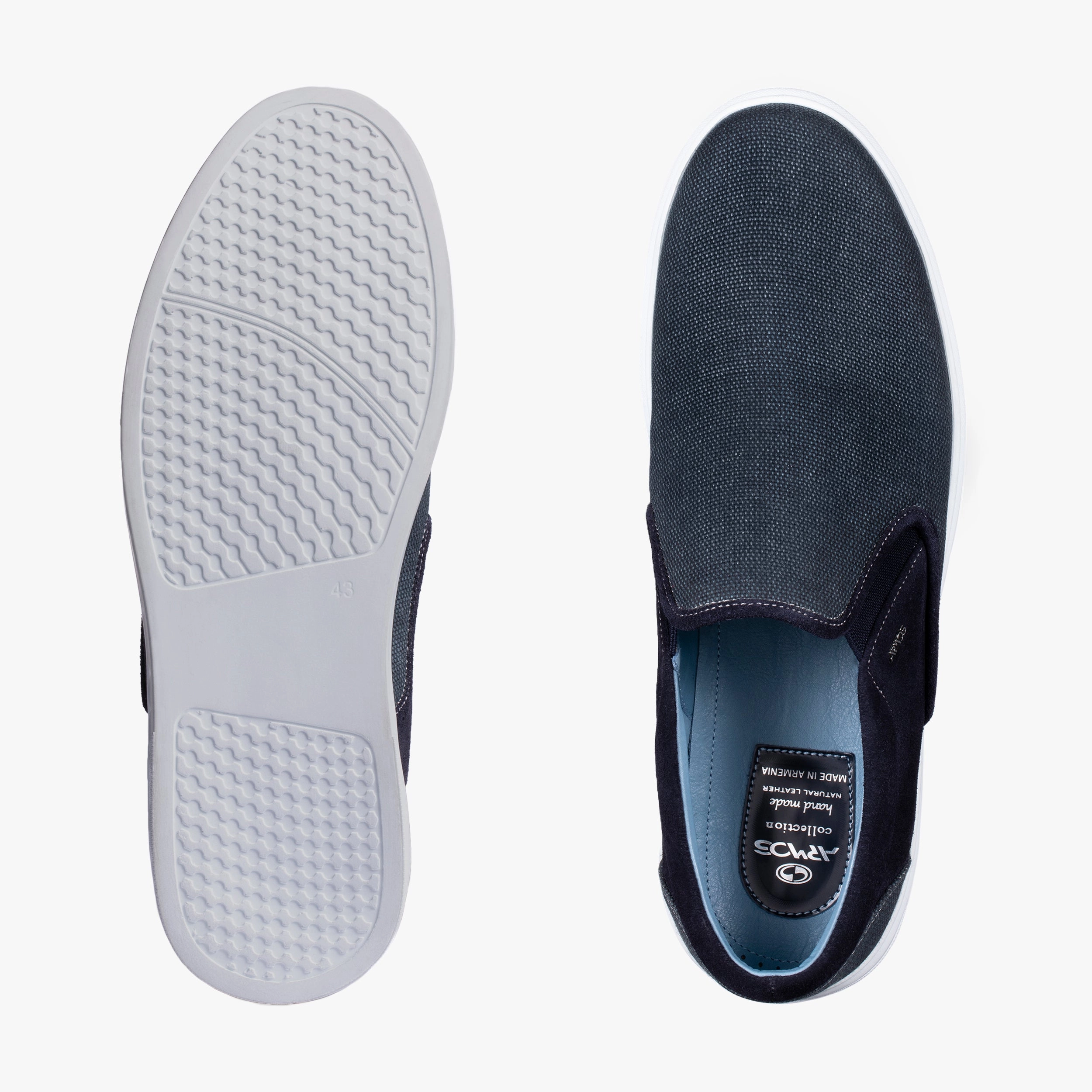 Fashionable Slip On Sneakers Men's Dark Gray Linen Slip-On Sneaker