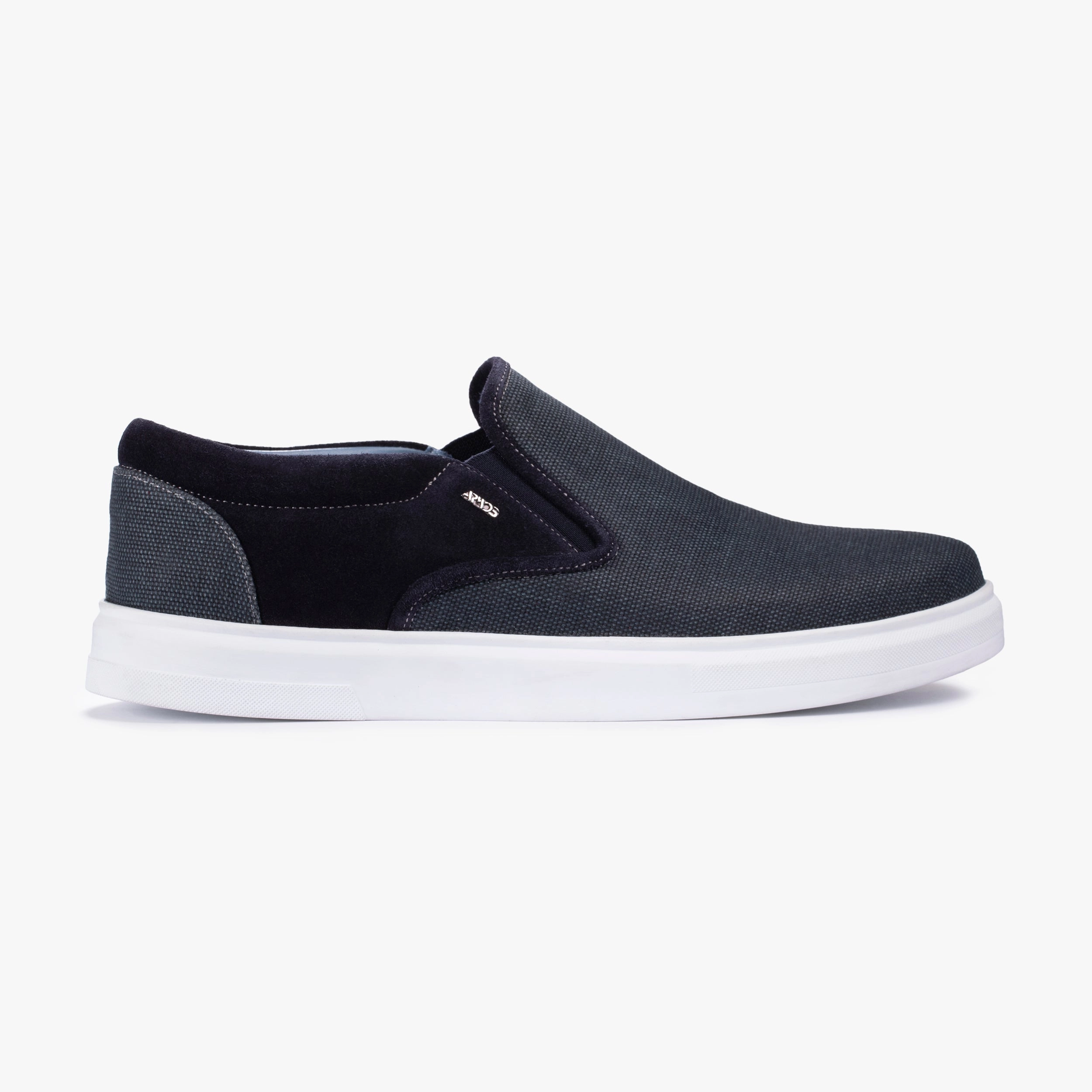 Men's Dark Gray Linen Slip-On Sneaker Beach Shoes Slip On