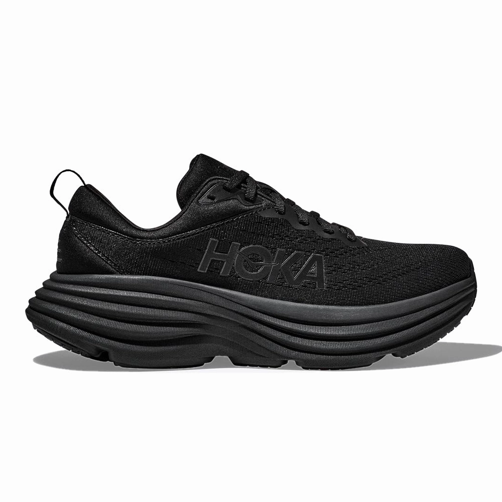 Men's Hoka Bondi 8, Black/Black, 12 D Medium Wide Fit Shoes