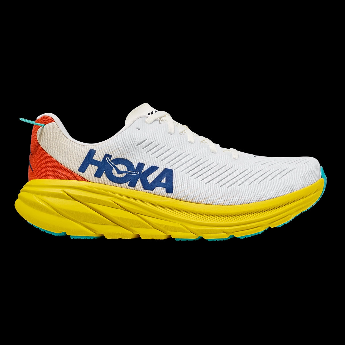Men's Hoka Rincon 3, White/Eggnog, 12.5 D Medium Plantar Plate Tear