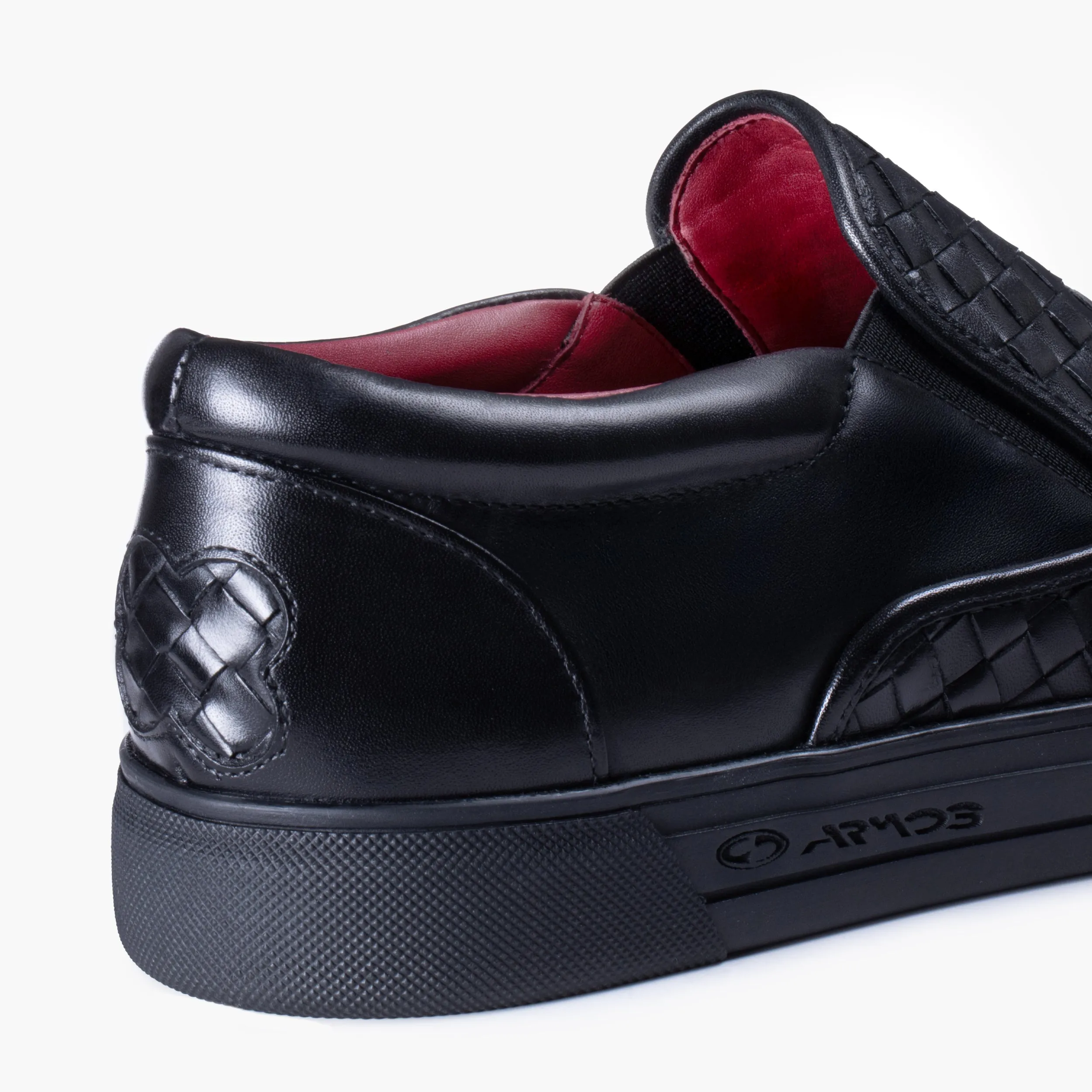 Print Slip On Shoes Australia Men's Black Woven Slip-On Sneaker