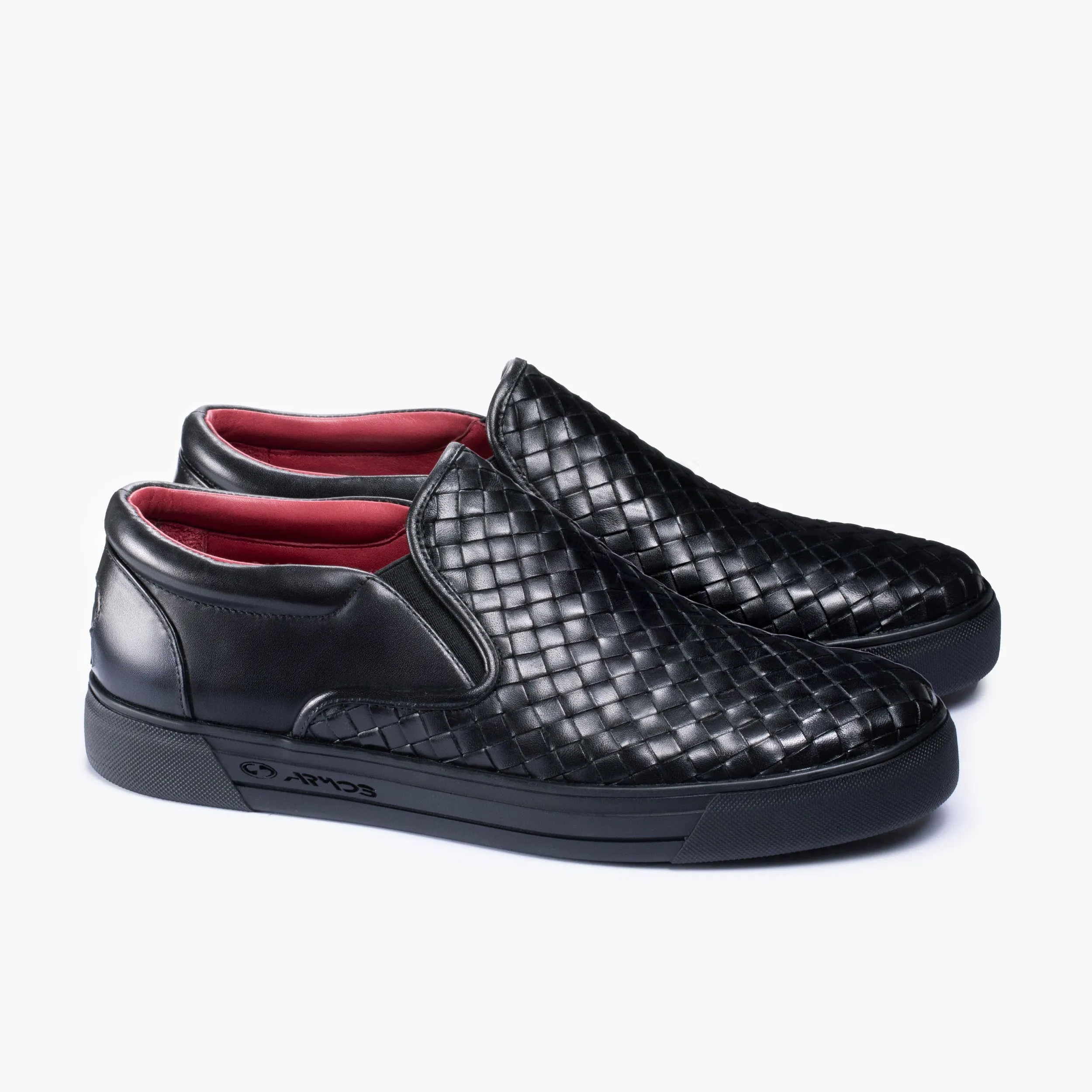 Slip On Shoe Covers Men's Black Woven Slip-On Sneaker