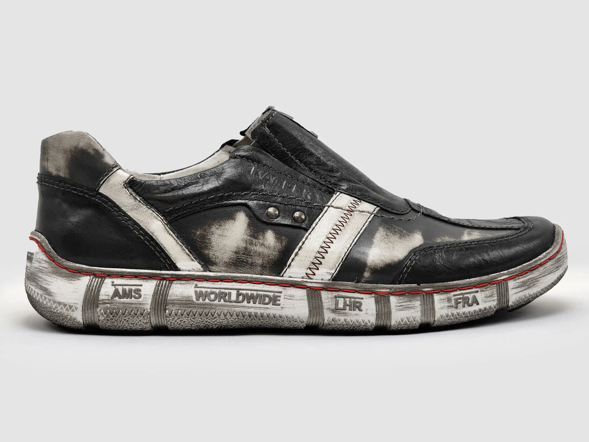 Men's Comfort Slip-On Leather Shoes - Black/White Slip Ons Slip On Slip On Slip On Platform Slip On Slip On Slip On Loafers Slip On Sneakers Slip Ons