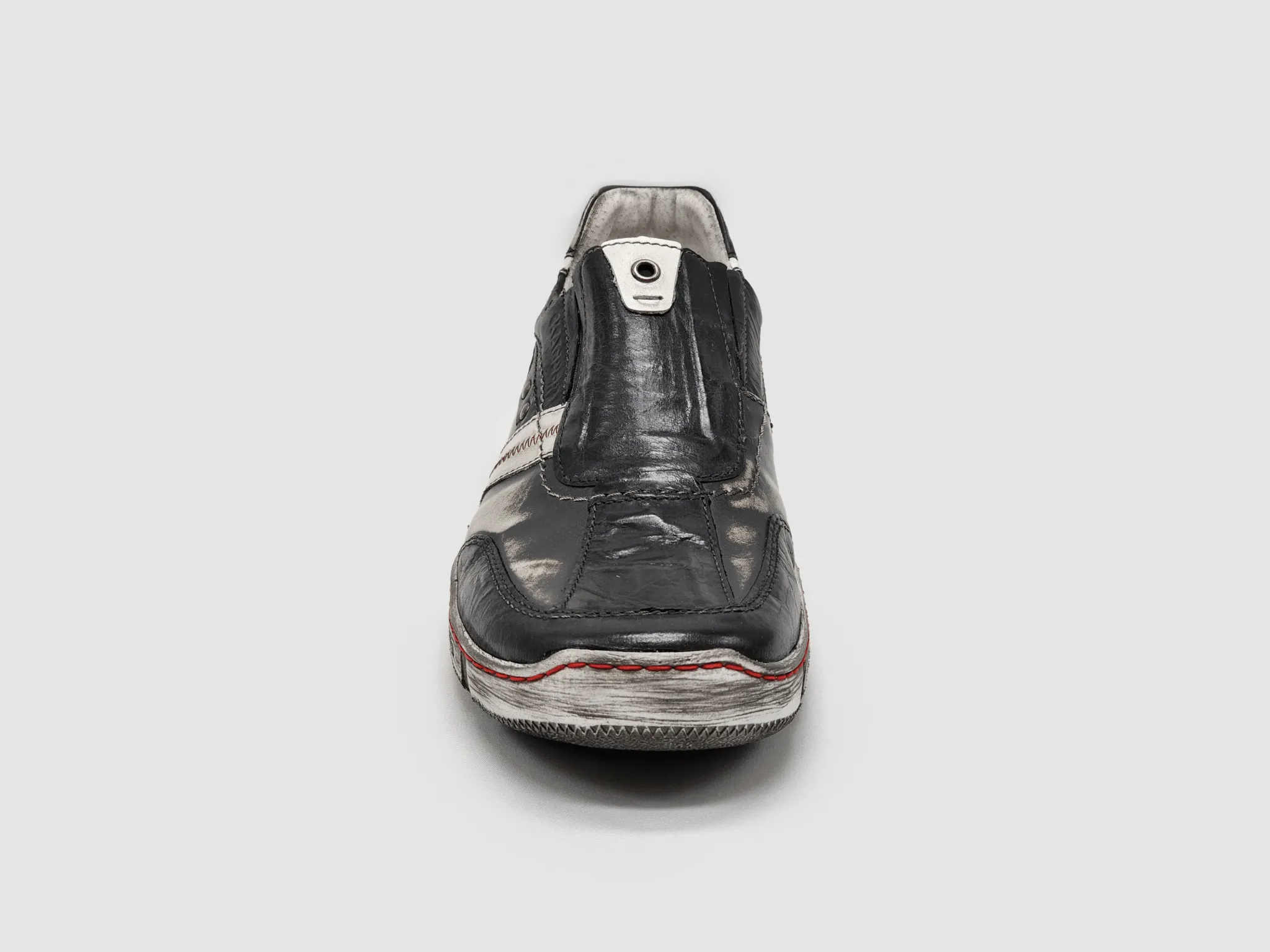 Slip On Crocs Men's Comfort Slip-On Leather Shoes - Black/White