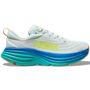 Men's Hoka Bondi 8, Ice Flow/Bit Of Blue, 14 D Medium Cleaning White