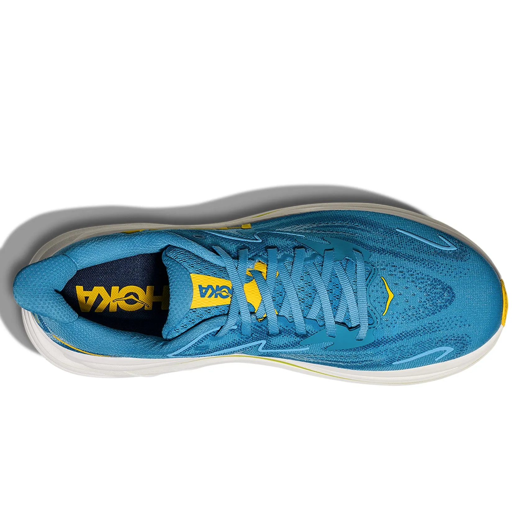 Grey And Orange Mens HOKA Clifton 10 (Wide)