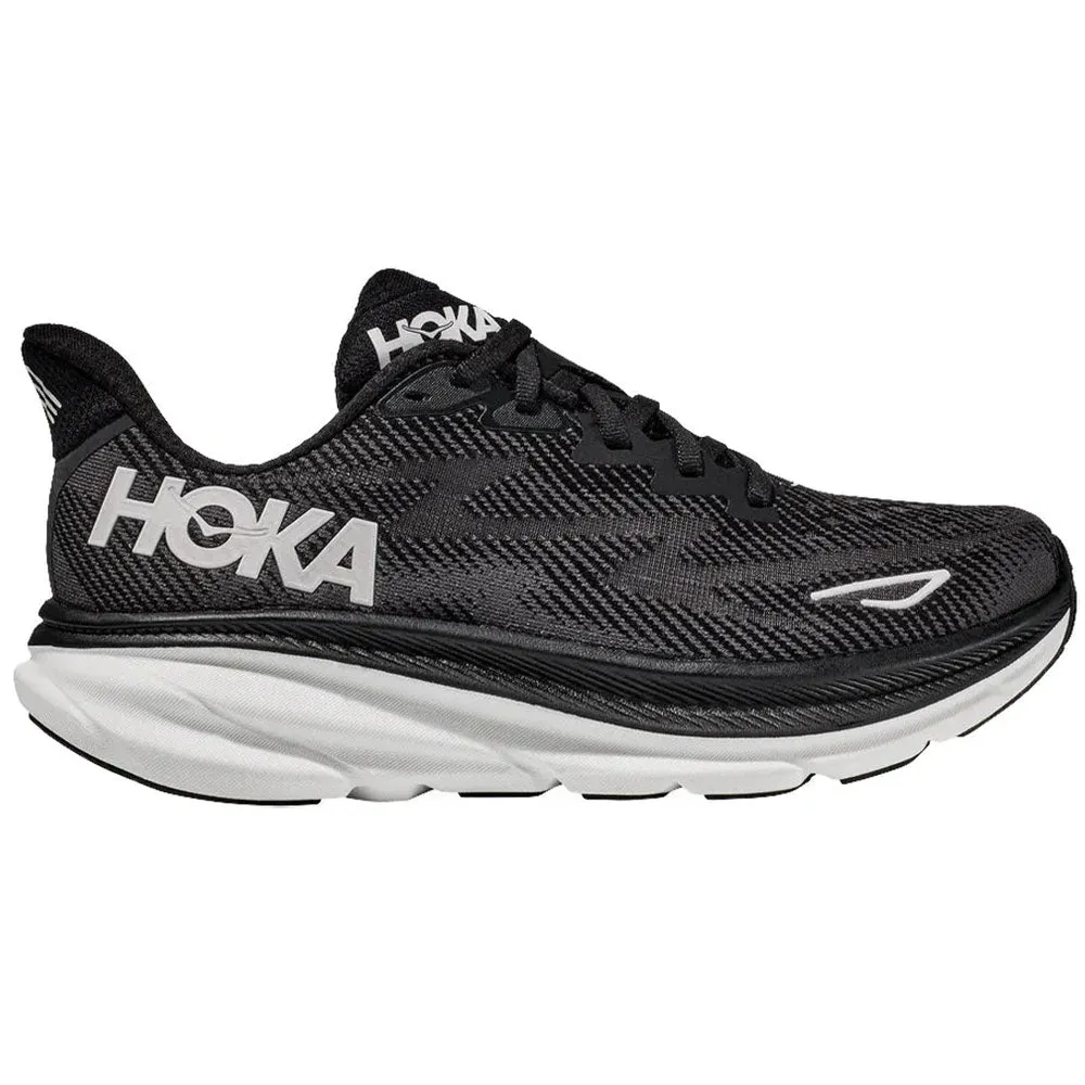 Best Shoes For Older Men's Hoka Clifton 9, Black/White, 12 D Medium