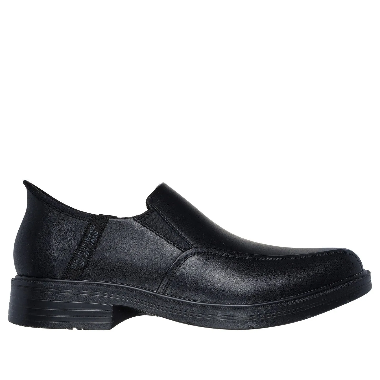 Casual Leather Slip On Shoes Men's Skechers Slip-Ins Relaxed Fit: Caswell - Frantone Black