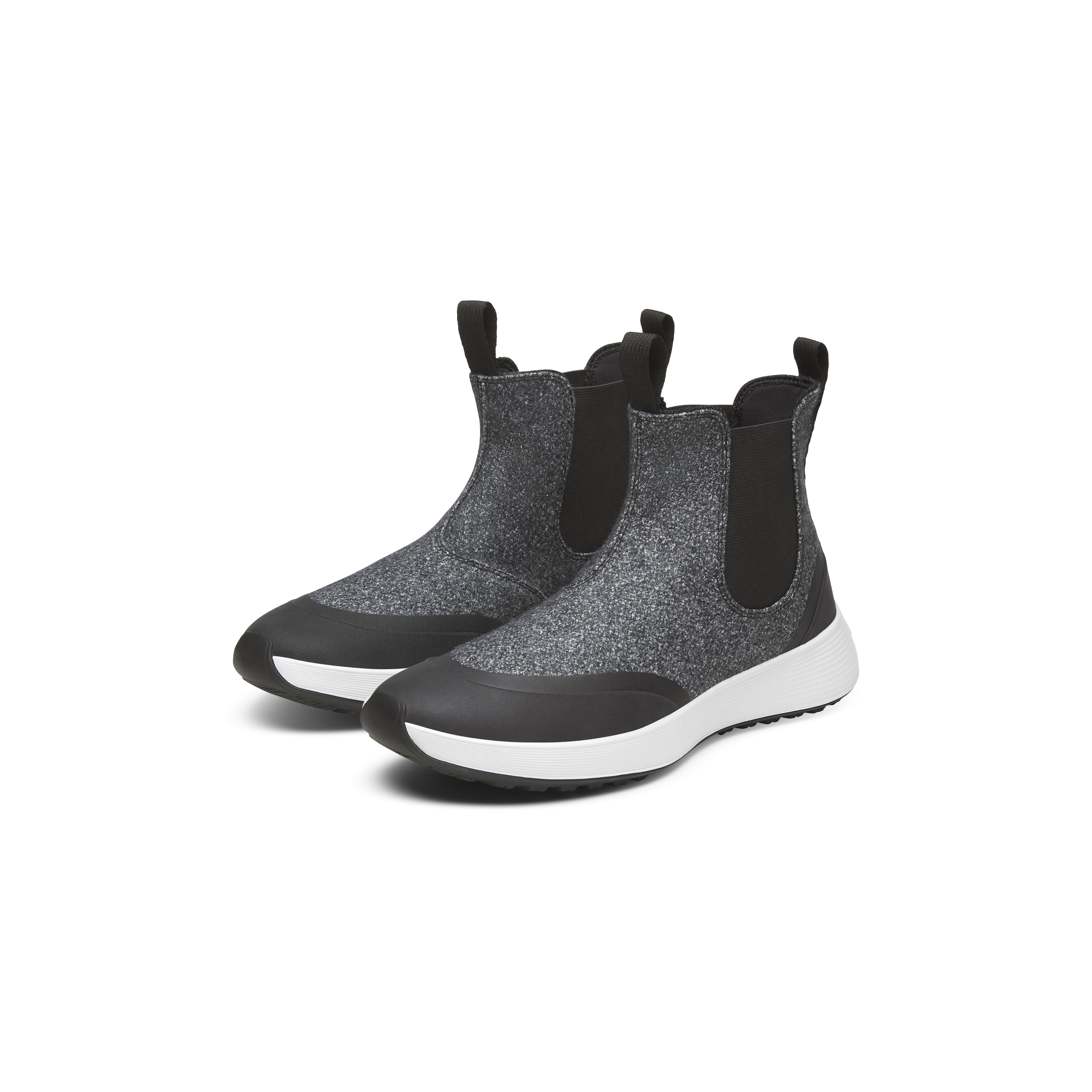 Wide Rain Boots Men's Wool Runner Chelsea - Natural Grey (Light Grey Sole)