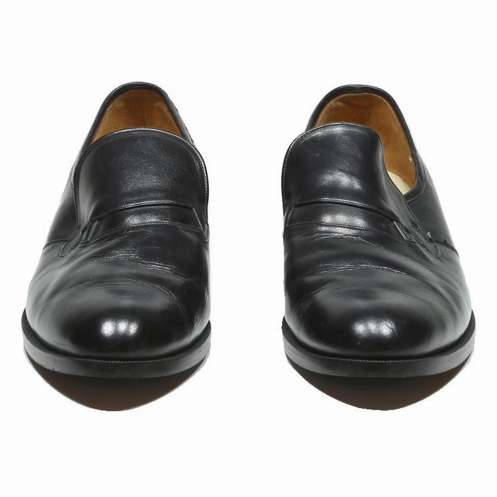 Loafers Club Mens Black Leather Slip-On Formal Shoes UK 7.5 Classic Elegant Loafers