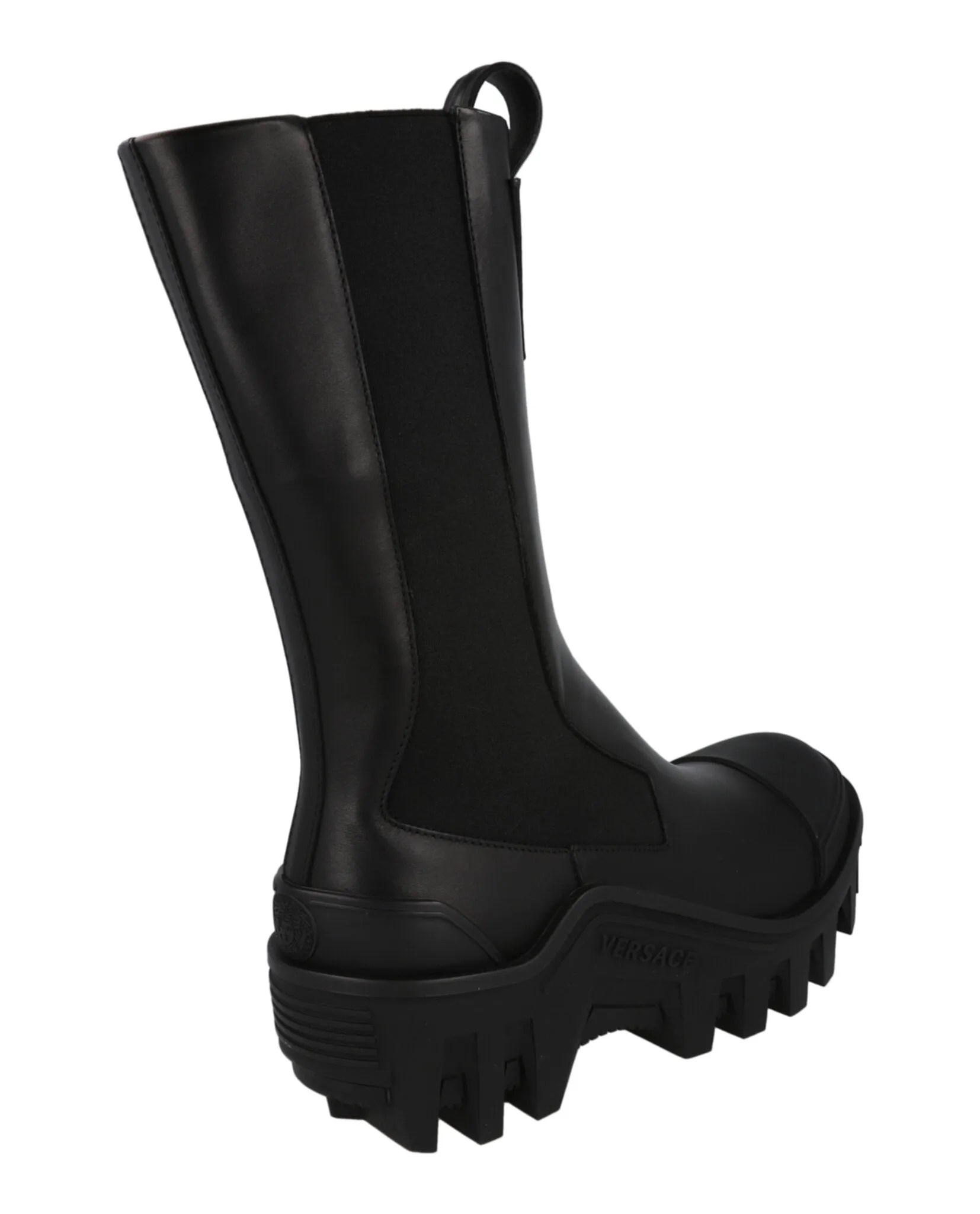 Mid-Calf Leather Chelsea Boots Low Cowgirl Boots