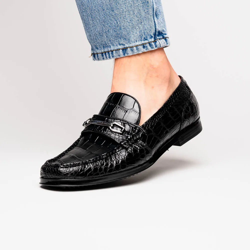 Milan Black Loafers Sports Bar